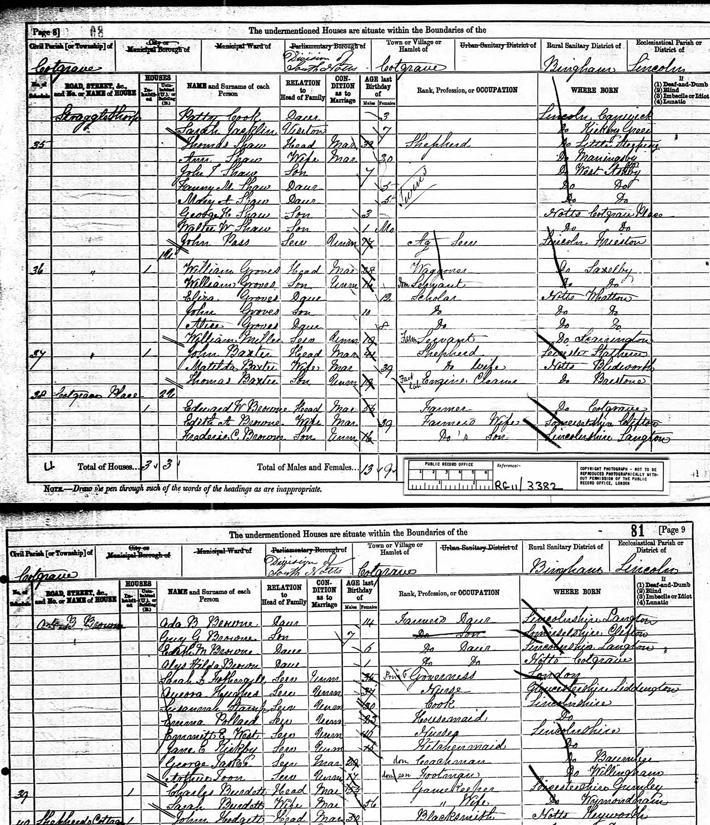 FC BROWNE
1881 census