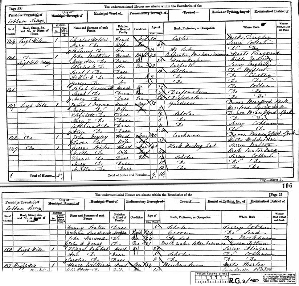 William SANDERSON
1861 census