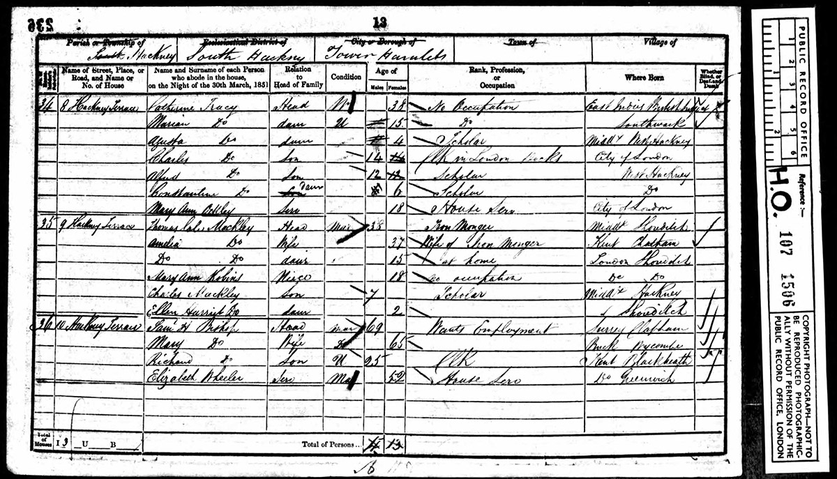 Thomas Cole MACKLEY
1851 census