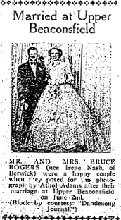 Wedding of Bruce ROGERS & Irene NASH
2 Jun 1956
