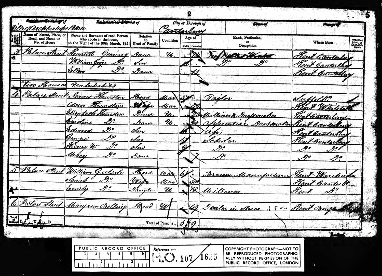 William & Sarah GUTSOLE
1851 census