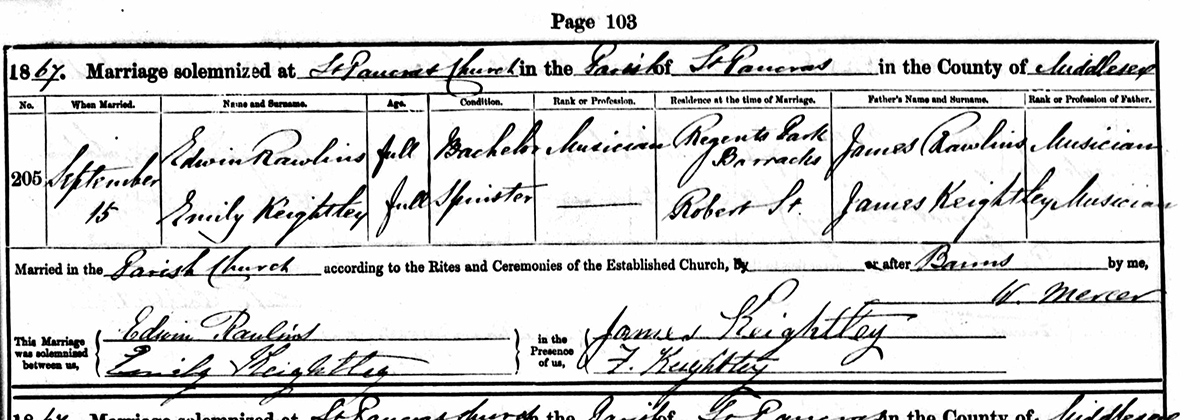 Edwin RAWLINS - 1st marriage