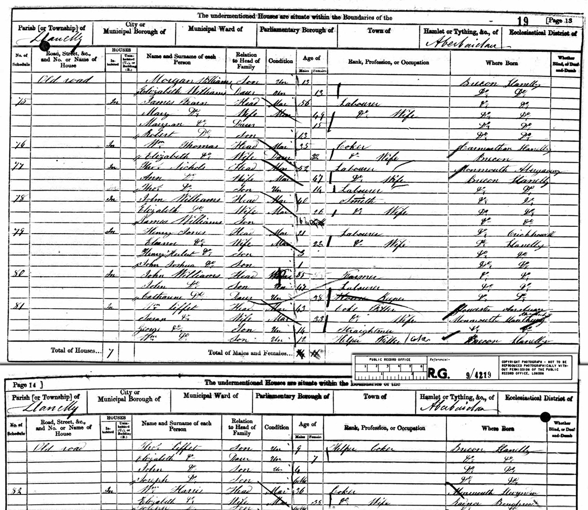 1861 census
Lippet Family at Llanelly