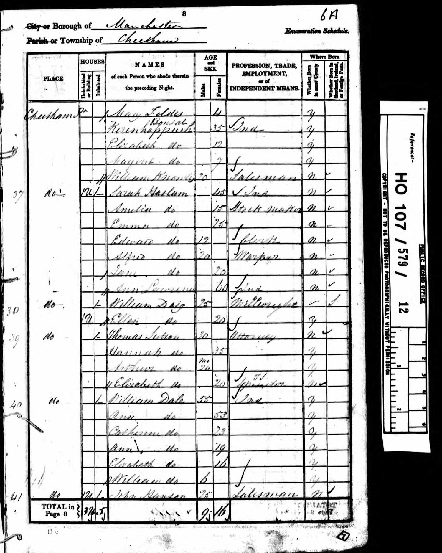 William DALE - 1841 census