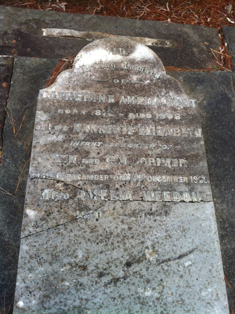 Berwick Cemetery
Catherine Amelia HUNT, Nanette LORIMER, Amelia WEEDON
