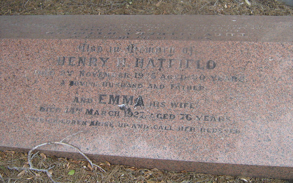 Box Hill Cemetery: Henry Hawkins + Emma HATFIELD