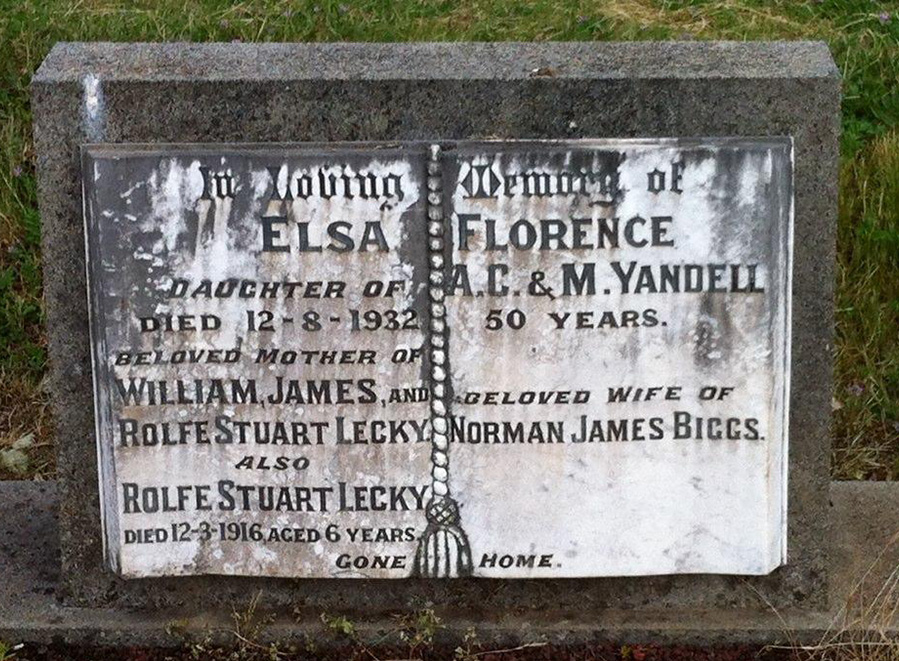 Campbells Creek Cemetery, Castlemaine
Lecky / Biggs Grave