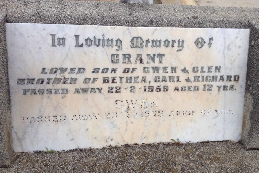 Grave of Gwen and Grant SCALES
Cheltenham Cemetery
(Image Ancestry)