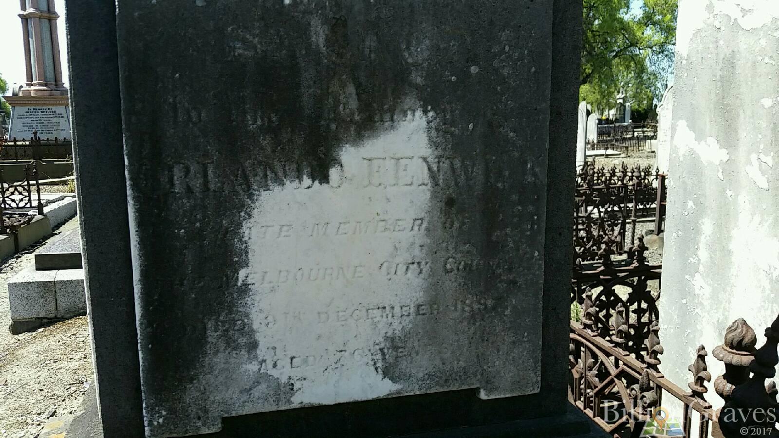 Melbourne Cemetery
FENWICK Family
(from BillionGraves)