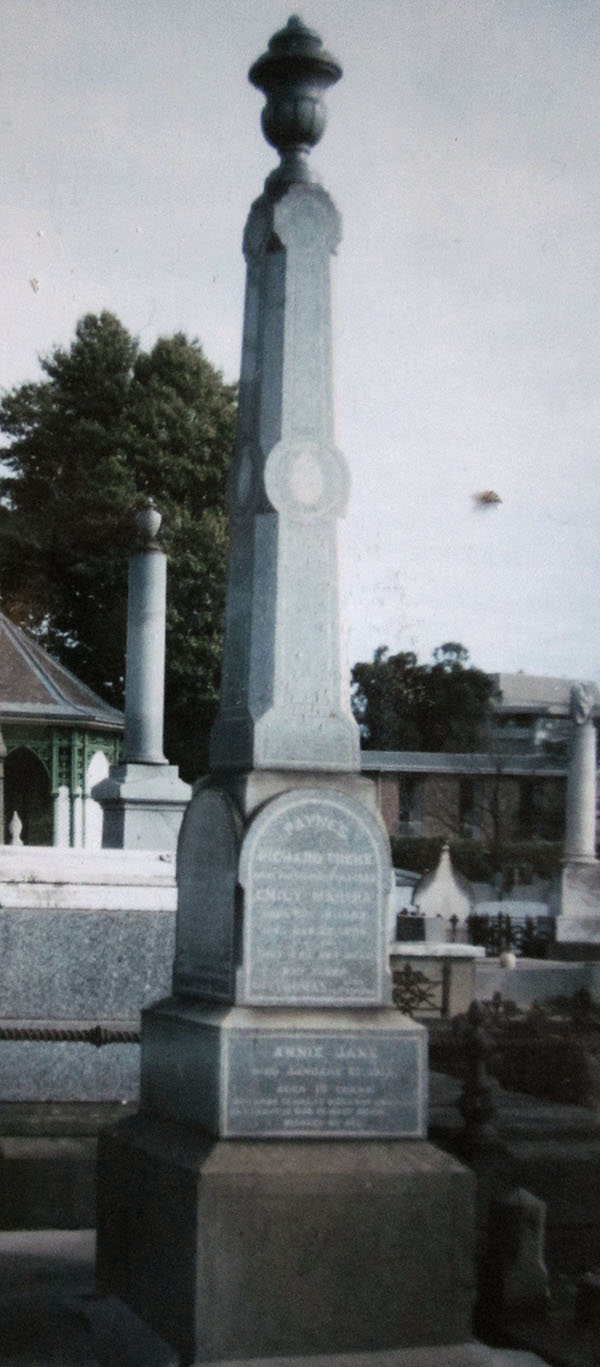 Melbourne Cemetery
PAYNE family