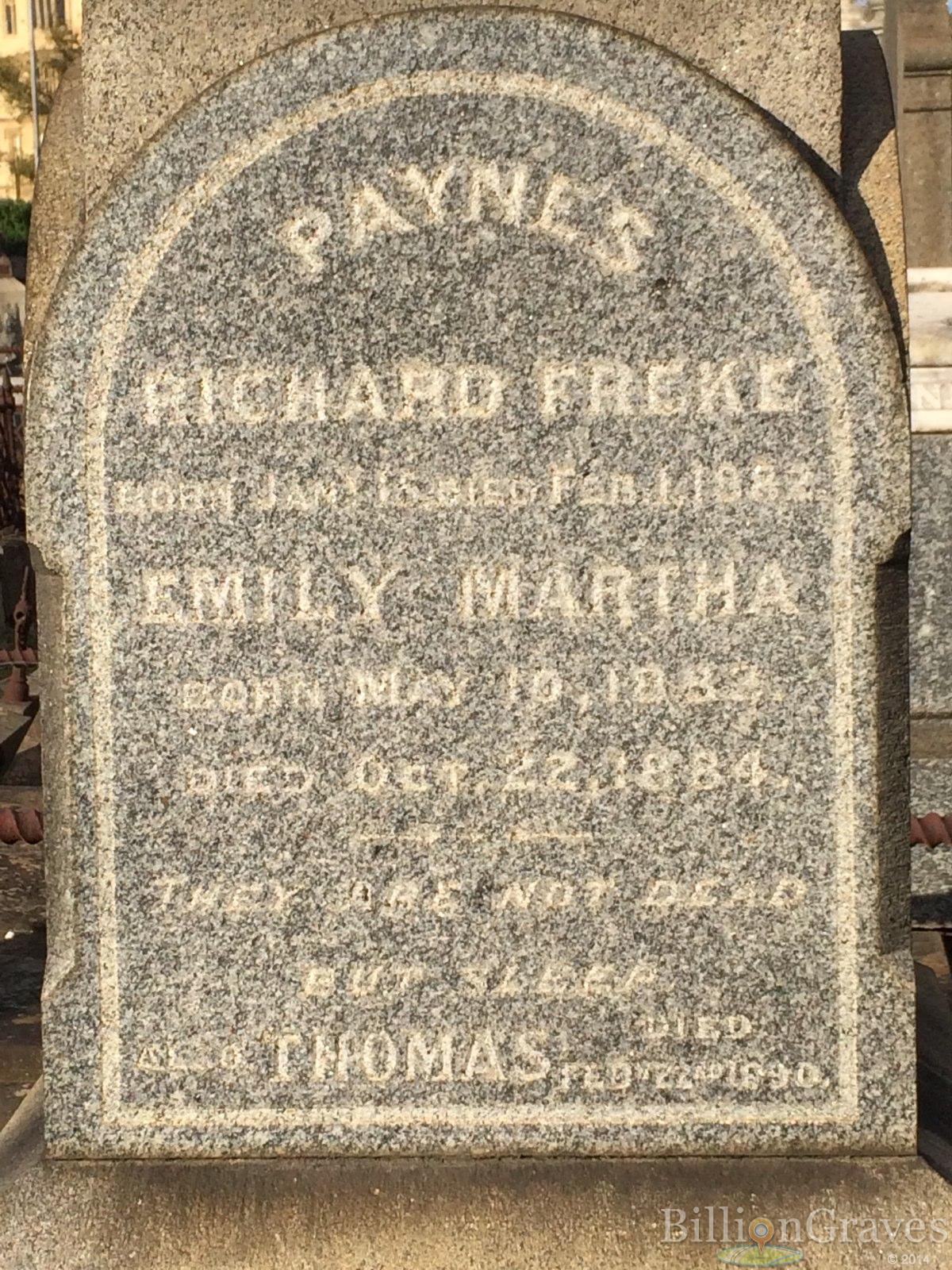 Melbourne Cemetery
PAYNE family
(Billion Graves)