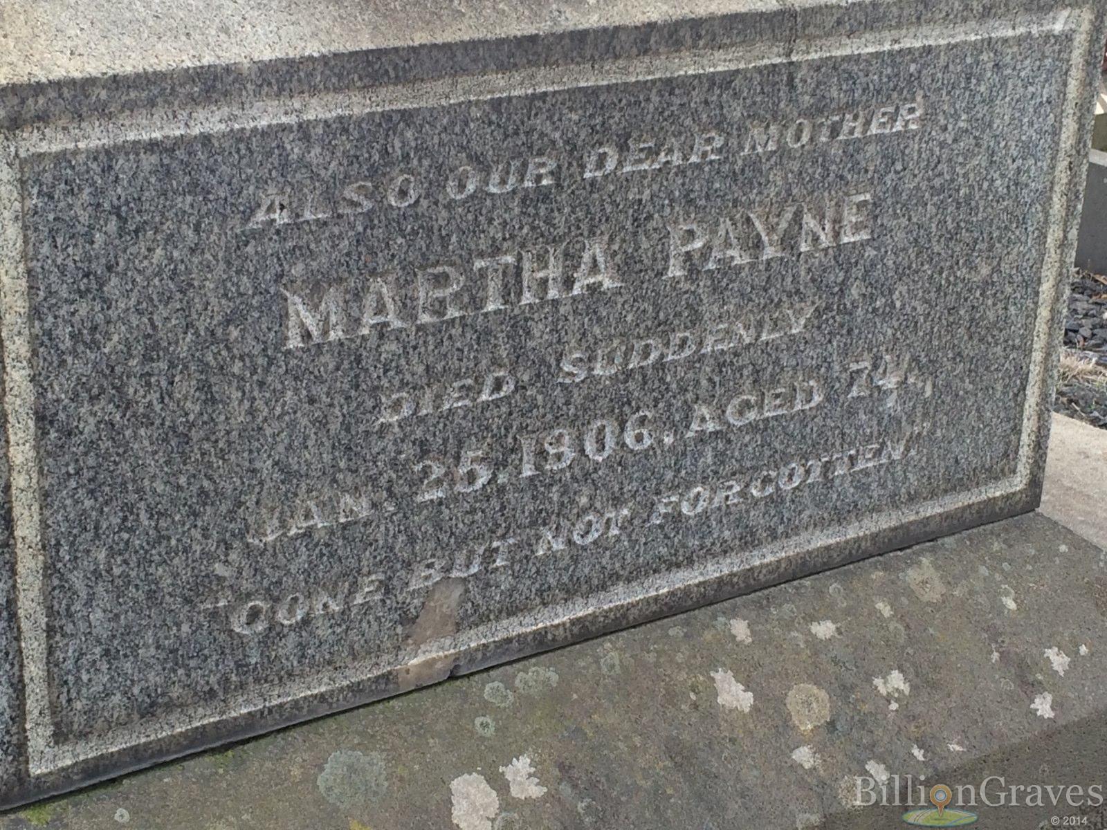 Melbourne Cemetery
PAYNE family
(Billion Graves)